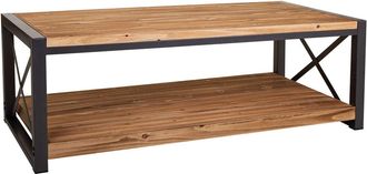 Wanderlust Deco Wanderlust Deco - Mesa De Centro De Metal Y Madera 122x60x43,5h Cm