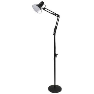 Trade Shop Trade Shop Traesio - Trade Shop - Lampada A Piantana Da Terra Braccio Orientabile Luce Lettura In Metallo E27 D15 - Negro