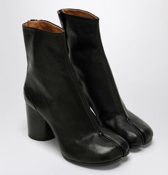 Maison Margiela Black Leather Tabi Ankle Boots