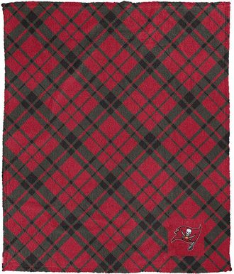 Pegasus Sports Tampa Bay Buccaneers Nfl Team Plaid Sherpa Logo Patch Throw
