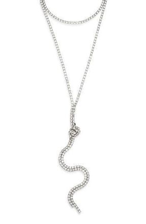 Nordstrom Rack Layered Crystal Y-Drop Necklace in Clear- Silver at Nordstrom Rack