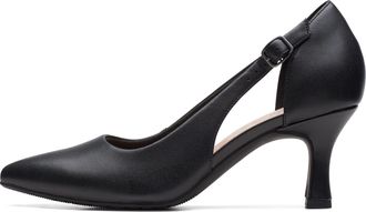 Clarks Womens Kataleyna Rae Shoes, Color Black Leather, Size: 7.5 UK Wide