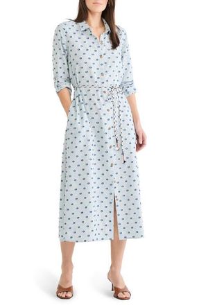 Nic+Zoe Liana Clip Dot Midi Shirtdress in Blue Multi at Nordstrom, Size Xx-Large