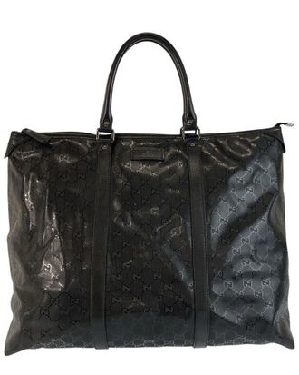 Gucci Black Coated/Waterproof Canvas Gg Imprime Tote (Authentic Pre-Loved)