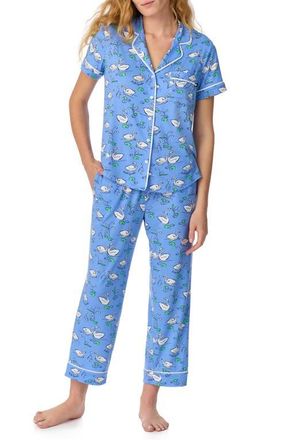 Kate Spade New York Piped Jersey Pajamas in Blue/white at Nordstrom, Size X-Small