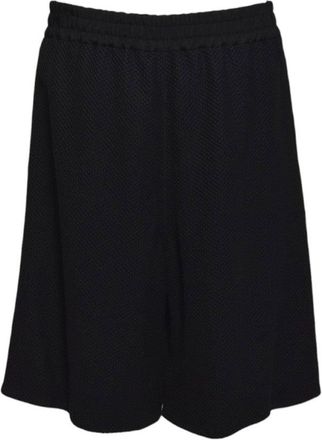 Jil Sander Black Cotton Textured Bermuda Shorts