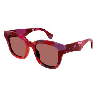 Gucci Gg1624S Oversized Vierkante Zonnebril - unisex - Accessoires - Veelkleurig - Maat: 52 MM