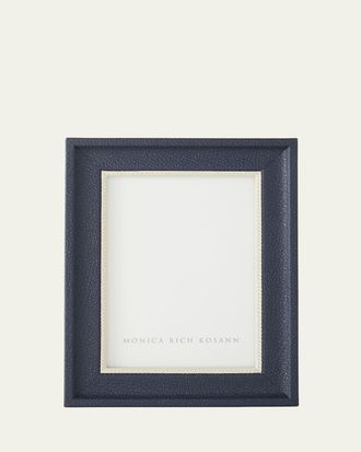 Monica Rich Kosann Navy Leather Frame with Cream Accent, 5 x 7