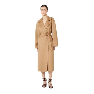 Max Mara Lange jas met ceintuur - Dames - Mantels - Bruin - Maat: S