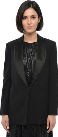 Stella McCartney Black Solid Shawl Lapel Blazer