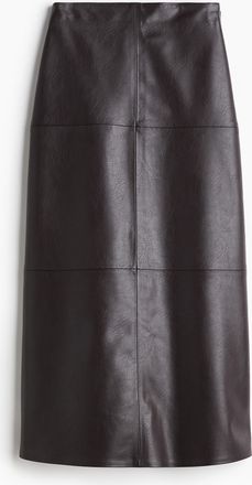 H&M Beschichteter Jupe - Brown