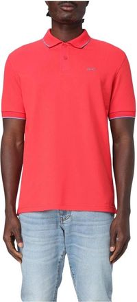 Sun 68 Tops, Heren, Rood, M, Polo Shirt met Korte Mouwen