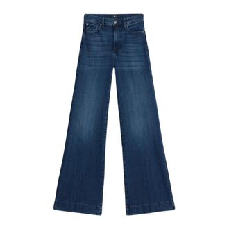 7 For All Mankind Jeans, Dames, Blauw, W27, Katoen, Wide Jeans