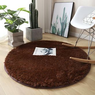 OEM Tappeto Rotondo, Shaggy, 120 Cm X 120 Cm, Moderno, Per Soggiorno, Camera Da Letto, Sala Da Pranzo O Cameretta Dei Bambini, Comodo Tappetino Antiscivol