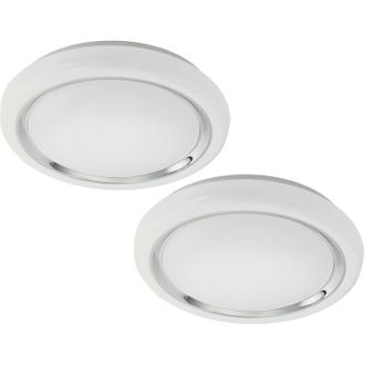 Loops 2 PACK Wall Flush Ceiling Light Colour White Shade White Chrome Plastic LED 23W