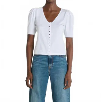 Nation Ltd Jen Button Up Blouse In Optic White