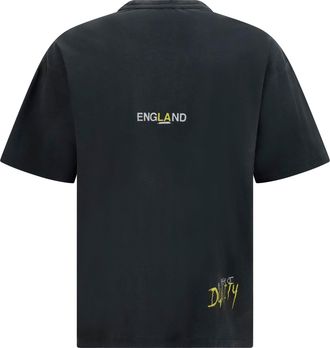 Represent Mens Enemy T-Shirt Washed Black Cotton T-Shirts And Polos