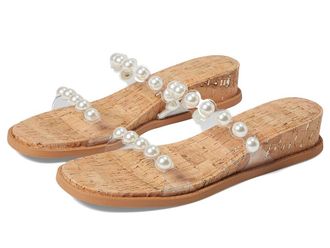 Anne Klein Blair Womens Sandals Clear/Natural : 9.5 M, Rubber/Synthetic