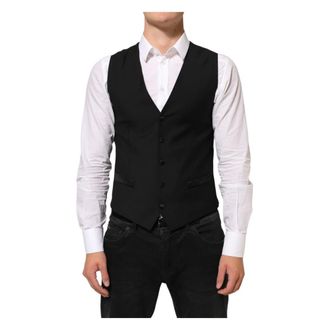 Dolce & Gabbana Suit Vests, male, Black, Size: XS Waistcoat