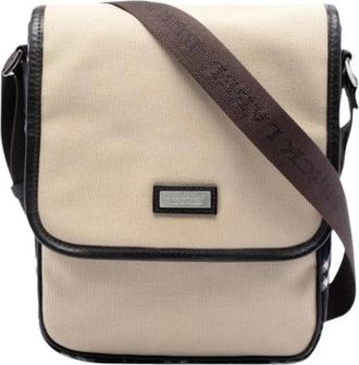 Burberry Pre-owned Cross Body Bags, female, Beige, Size: ONE SIZE Pre-owned Canvas Crossbody Bag