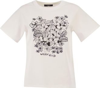 Max Mara Weekend Maxmara Wkdbora Jersey T Shirt With Graphic Print