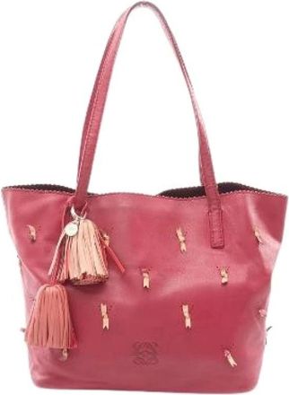 Loewe Pre-owned Tote Bags, female, Red, Size: ONE SIZE Pre-owned Anagram Nappa Leather Limited Tote Bag