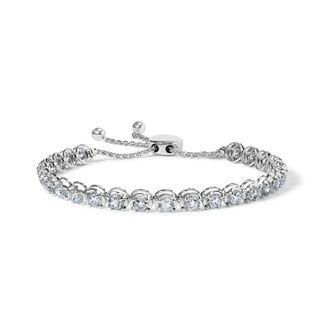 House of Brilliance 14K White Gold 6.00 Cttw Diamond 4-10 Adjustable Bolo Tennis Bracelet