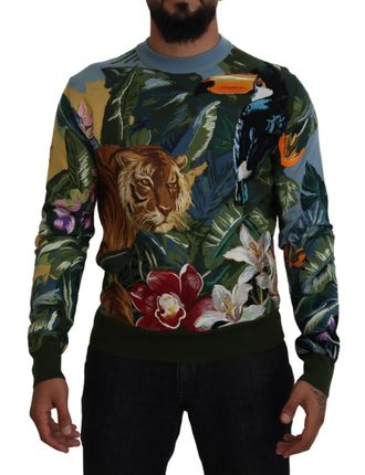 Dolce & Gabbana Tiger Toekans Crewneck Trui