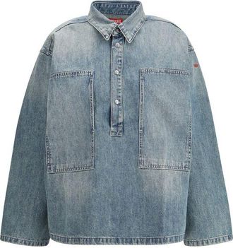 Diesel Womens Hooded Puffer Jacket With Zip And Snap Closure - Light Grey Cotton - Size X-Small