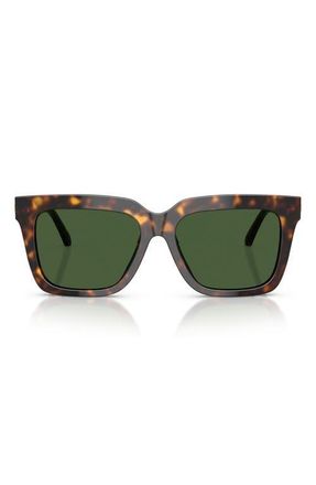 Versace 55mm Square Sunglasses in Havana /Dark Green at Nordstrom