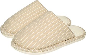 Generic Stripe Slippers for Women Winter Plush Thick Sole Slippers Cotton Home Warm Comfy Fluffy Memory Foam Shoes Retro Non-Slip Indoor House Shoes (Khaki, 3