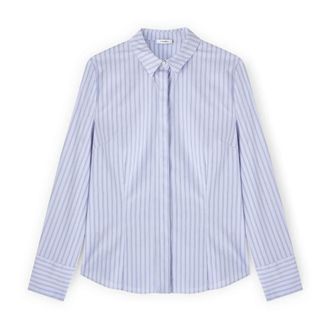 Motivi Camisa de popelina a rayas - Blouses & Shirts - Mujer - Azul - 2XS