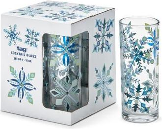 Tag Alpine Glow Blue Snowflake Drinkware Glass Set of Four at Nordstrom