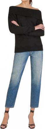 Marissa Webb So Relaxed Off The Shoulder Sweatshirt In Black