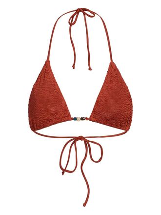 Bond-Eye Top bikini con perline - Marrone