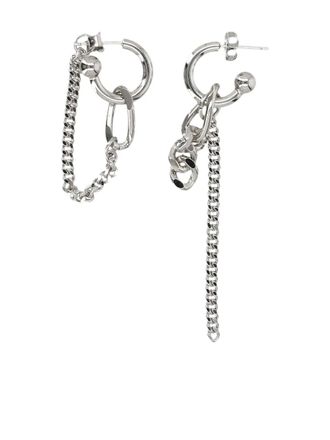 Justine Clenquet Amon chain-hoop earrings - women - Brass - One Size - Silver