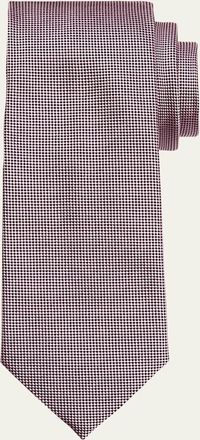 Ermenegildo Zegna Mens Tic-Weave Silk Tie