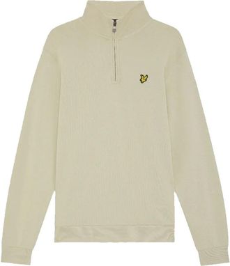 Lyle & Scott Cotton Loopback 1/4 Zip Sweatshirt - Heren - Vesten met rits - Beige - S - Katoen - Hoodies & sweatvesten