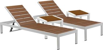 Pangea Home Indoor/Outdoor 2 Joseph Loungers & 2 Side Tables