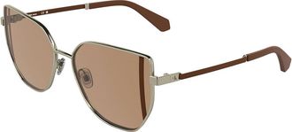 Calvin Klein Jeans CKJ25209S 718 Womens Sunglasses Gold Size 57