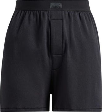 SKIMS Relaxed Fit Boyfriend Boxers in Onyx at Nordstrom, Size Xx-Small