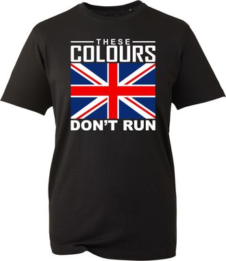Generic These Colours Dont Run T-Shirt, Union Jack Pride Patriot No Backing Down UTK March Shirt, Gift Unisex Tee Top (Black, L)