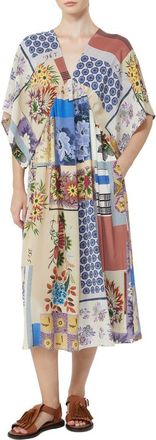 Max Mara Nome Print Silk Dress in Multicolour at Nordstrom, Size 16