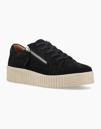 Hush Puppies Womens Hush Puppies Tara Suede Leather Womens Black Trainers - Size: 4
