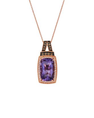 Le Vian Passion 14K Rose Gold 7.26 Ct. Tw. Diamond & Dark Amethyst Pendant Necklace