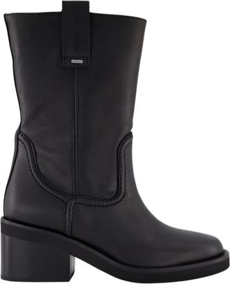 Nubikk Cassy Slouch Laars - Dames - Laarzen met Hak - Zwart - 40 EU - Leer - Schoenen