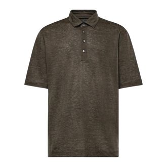 Ermenegildo Zegna Heren, Tops, Bruin, Maat: 2XL Linnen