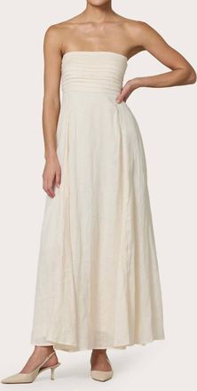 Lusana Talia Pintuck Maxi Dress In Ivory