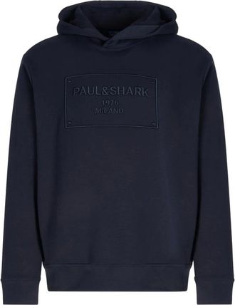 Paul & Shark Embroidered Soft Hooded Top in Navy