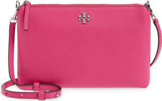 Tory Burch Mercer Pebbled Zip Crossbody Bag in Bright Pink at Nordstrom